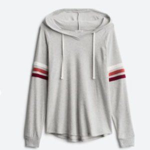 ALVN Studio Tessa Ribbed V Neck Hooded Knit Top